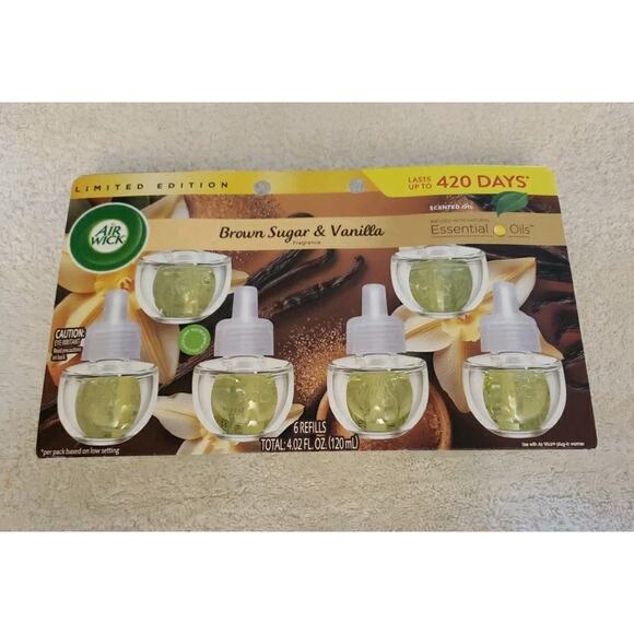 Air Wick Scented Oil Refill, Brown Sugar & Vanilla (6-Count) New - Picture 1 of 2